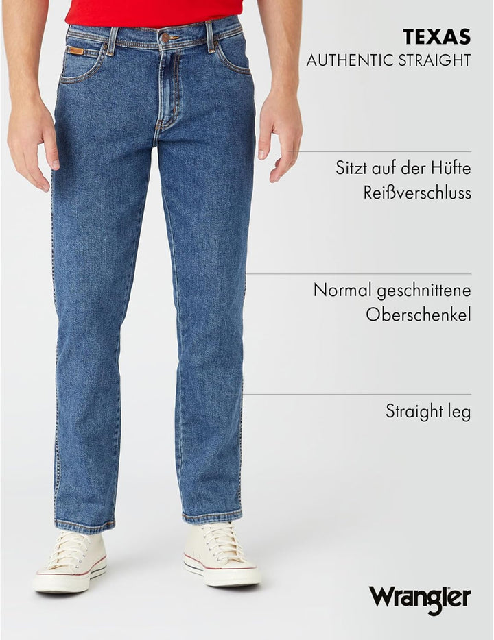 Wrangler Herren Jeans Texas 28W / 32L Stonewash, 28W / 32L Stonewash