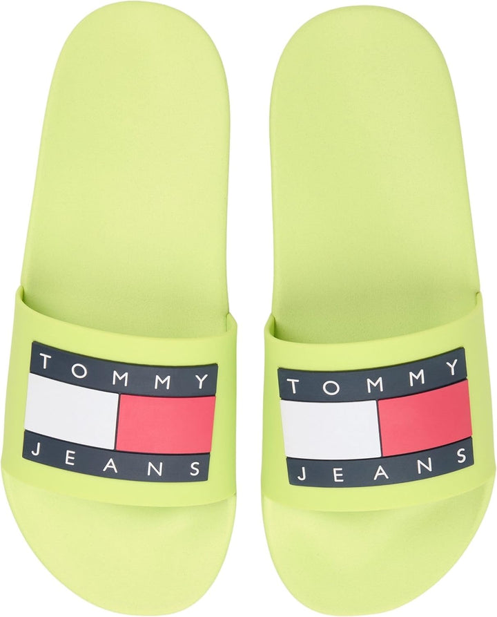 Tommy Jeans Herren Badeschuhe Pool Slide Essential Badelatschen 40 EU Green Lime Essence, 40 EU Gree