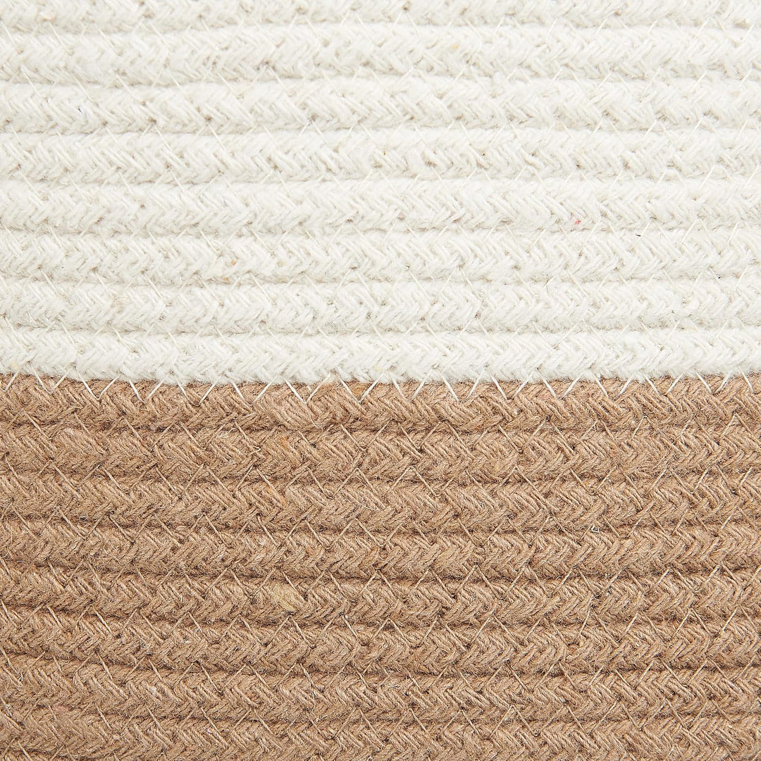 Aufbewahrungskorb Baumwolle beige/natürlich/weiss 52 cm rund Boho-Stil Ardesen