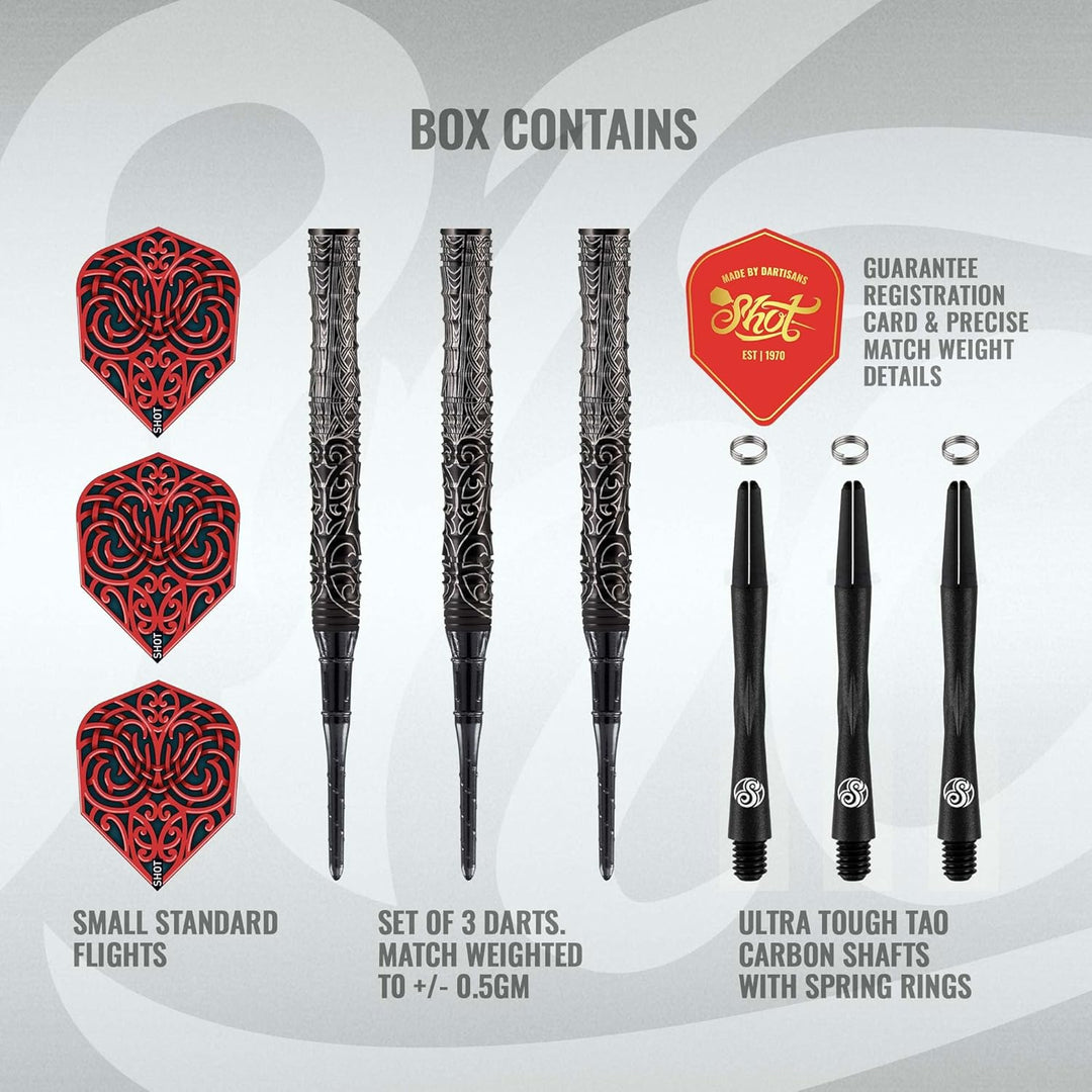 Shot Darts Warrior Kapene Captain 90% Tungsten Softdarts Gewicht: 20g, Gewicht: 20g