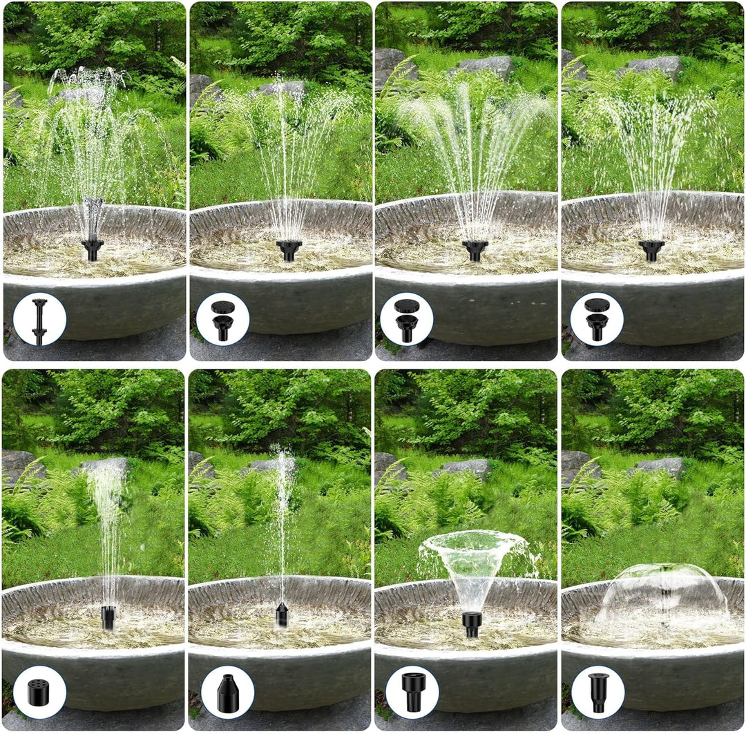 Biling 7.5W Solar Springbrunnen für aussen Klein Gartenteiche, 10 Düsen Solar Teichpumpe mit Filter