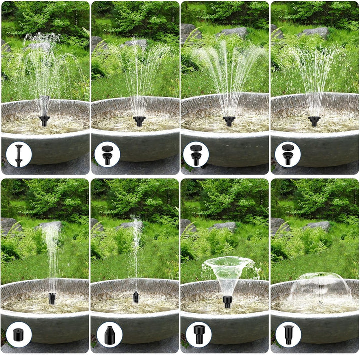 Biling 7.5W Solar Springbrunnen für aussen Klein Gartenteiche, 10 Düsen Solar Teichpumpe mit Filter