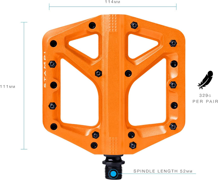 Crankbrothers Stamp Flat BMX/MTB Fahrradpedal – Plattform-Fahrradpedal, minimales Profil, Verstellba