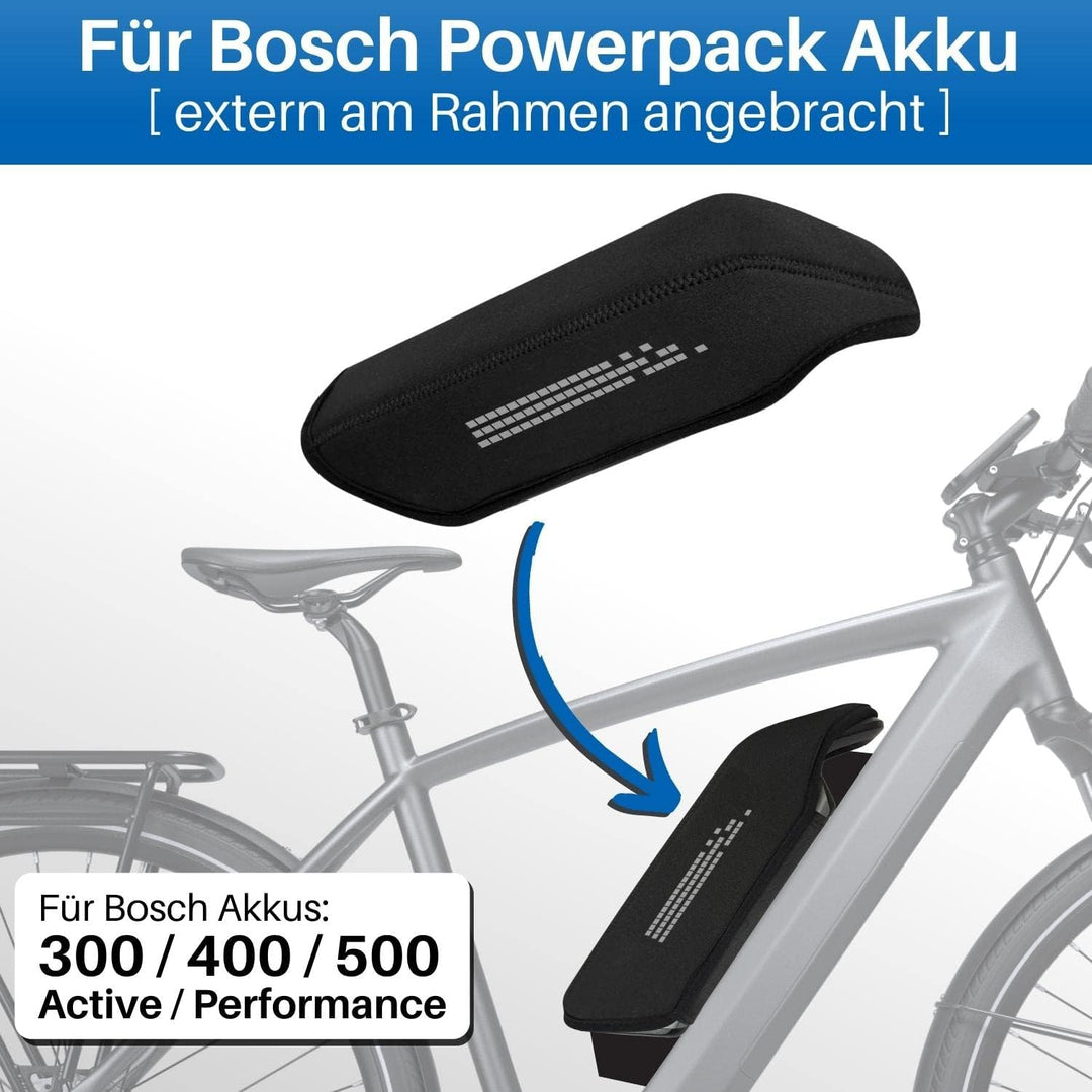 HiLo sports E-Bike Akku Schutzhülle - [Für Bosch Powerpack] - Schützt vor Kälte und Schmutz - Neopre
