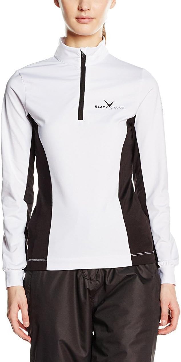 Black Crevice Women's Skirolli Zip functional shirt. 40 Weiss/Schwarz/Schwarz, 40 Weiss/Schwarz/Schw