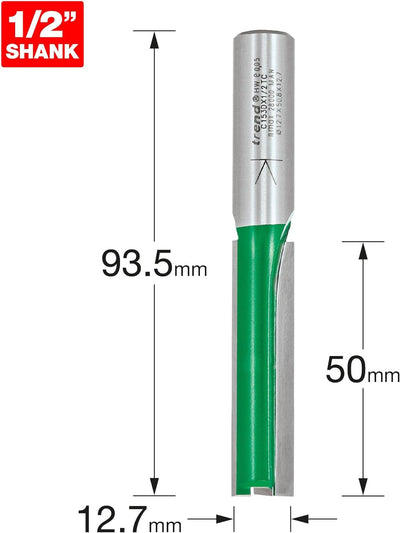 Trend - Zwei Flöten cutter 12,7 Durchmesser - C153DX1/2TC Shank 1/2 inch x Diameter 12.7 mm x Cut 50