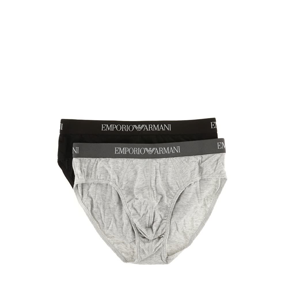 Emporio Armani Underwear Herren Slip (2er Pack) S Black/Grey Melange, S Black/Grey Melange