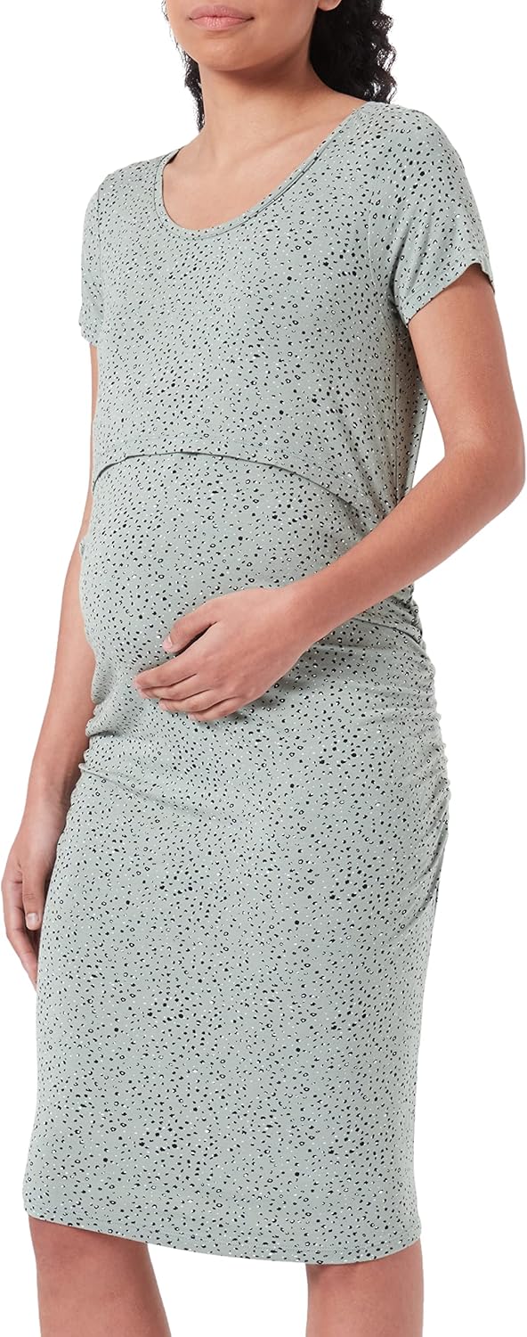 Noppies Damen Dress Bali Nursing Short Sleeve All Over Print Kleid 44 Lily Pad - P966, 44 Lily Pad -
