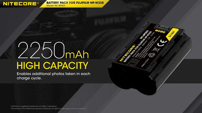 Nitecore NP-W235 Kamera Akku, Alternative zu Fujifilm NP-W235