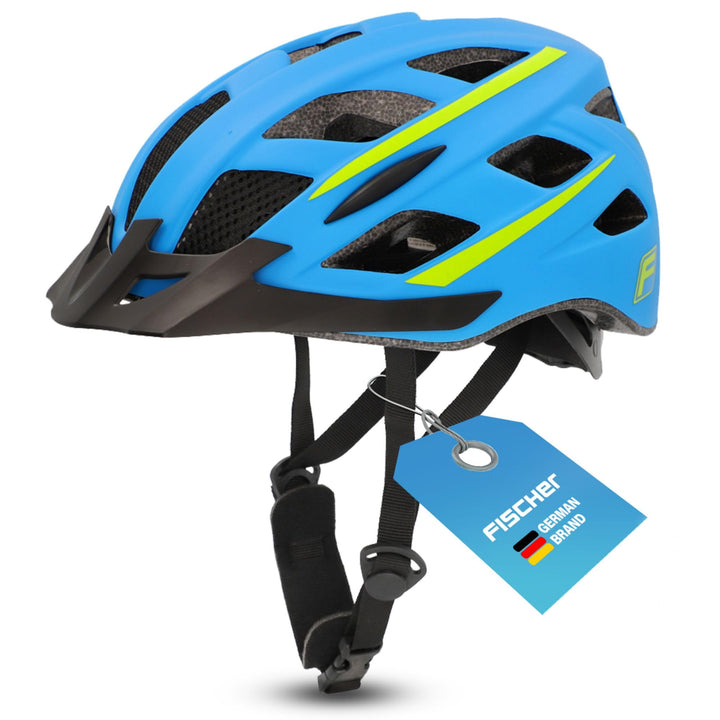 FISCHER Unisex – Erwachsene Urban Lano Fahrradhelm L/XL, 58-61 cm Blau-Gelb, L/XL, 58-61 cm Blau-Gel