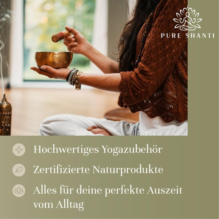 PURE SHANTI Yogabolster aus 100% Bio-Baumwolle | Nachhaltiges Bolster | Natürliche Buchweizen-Spreu-