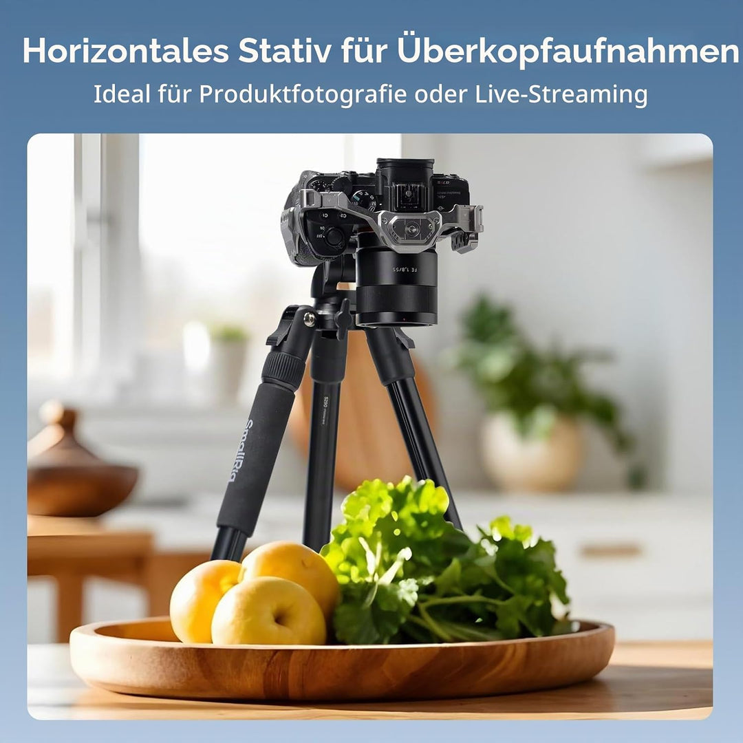 SMALLRIG CT25 64,5"/164cm Horizontales Überkopfstativ für Kamera mit Smartphone-Halterung und Traget