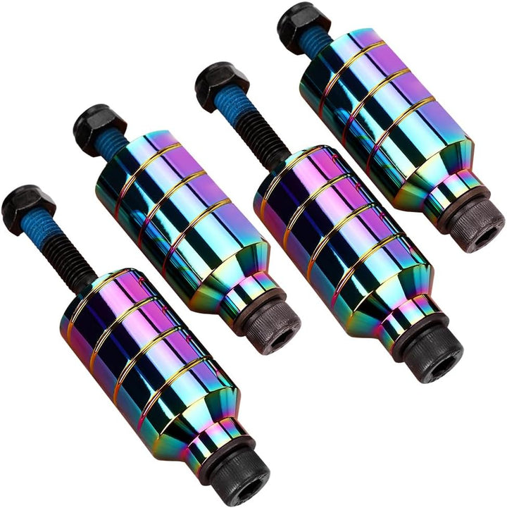 Scooter pegs - 2 stück Pro Stunt Scooter Pegs Rainbow Schward mit 12.9 Stufe Achse und Befestigungsm