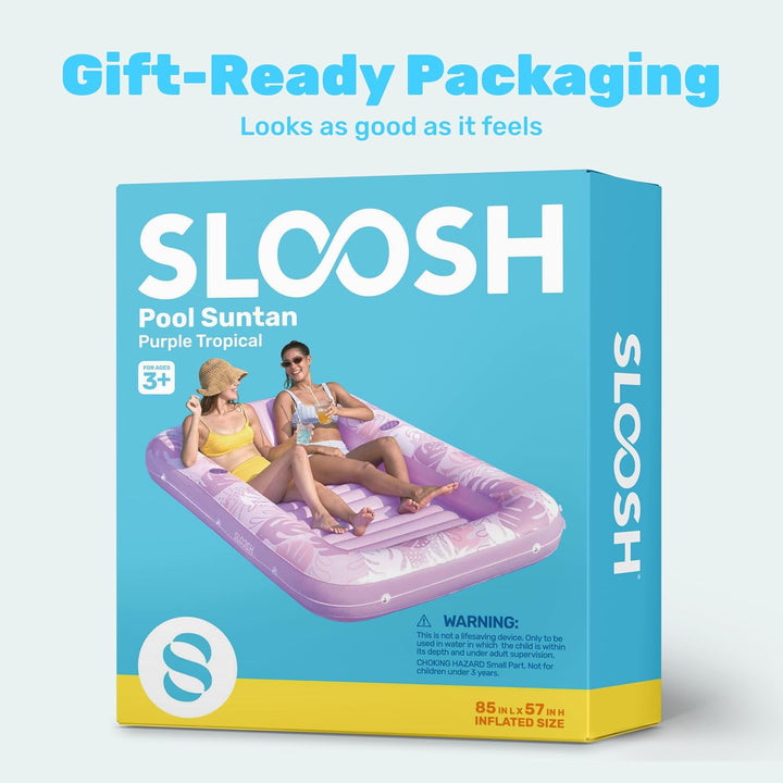 SLOOSH Aufblasbare Tanning Pool, 70" x 46"/ 85" x 57" Grosse aufblasbarer Luftmatratze für Erwachsen