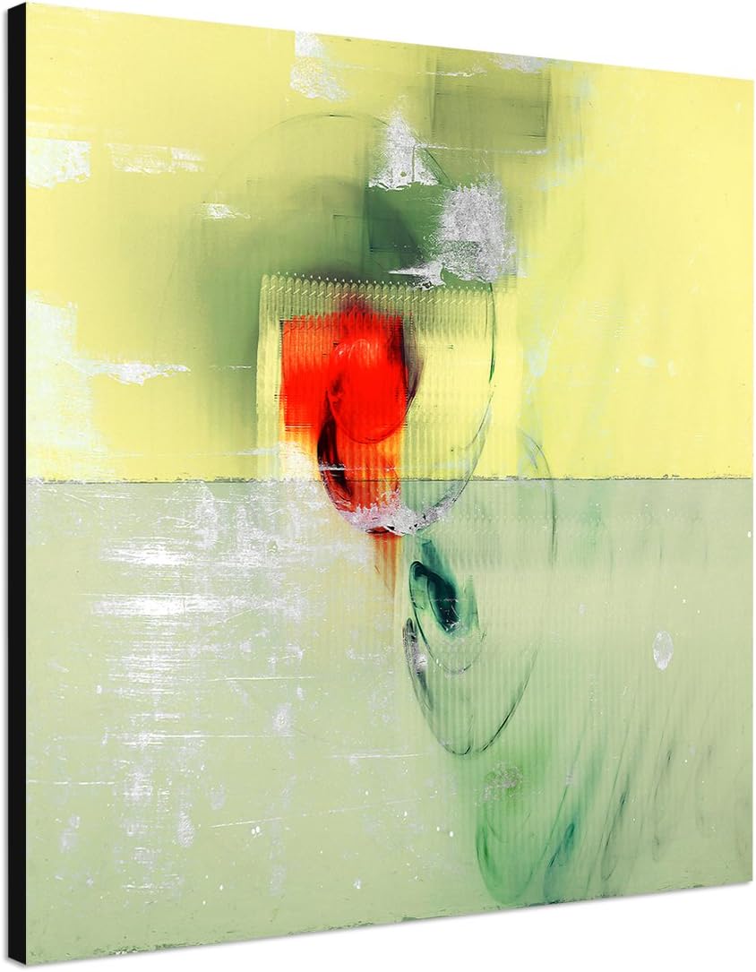 Paul Sinus Art Modernes Wandbild Abstrakt033_60x60cm Abstrakte Kunst Kunstdruck auf Leinwand Zeitlos