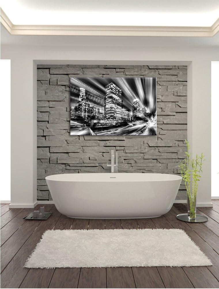 Pixxprint Monocrome, Los Angeles Matrix, Format: 100x70 auf Leinwand, 100x70