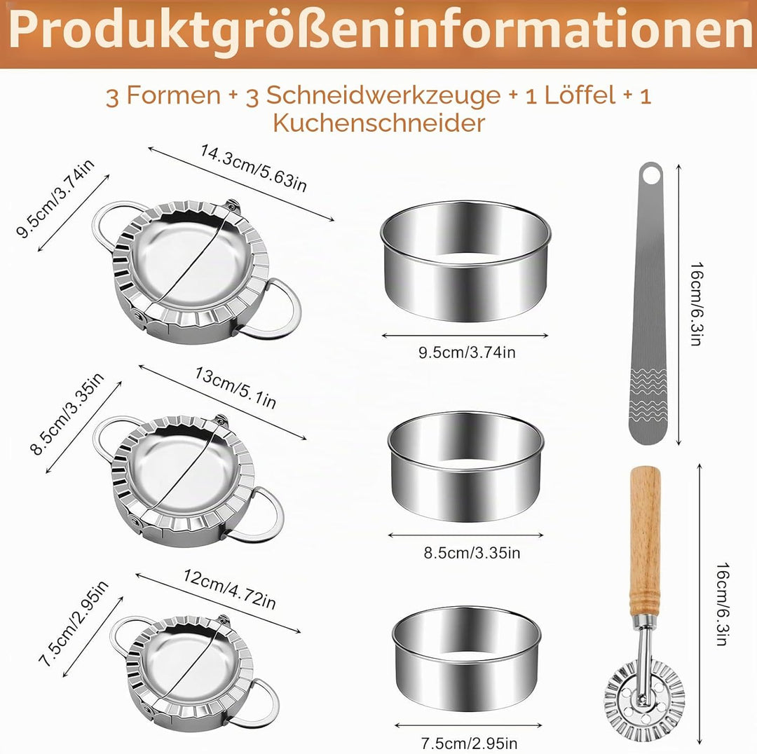 8 Stück Ravioli Former Dumpling Maker Set Teigtaschenformer Edelstahl Empanadas Maker Tortellini Mau