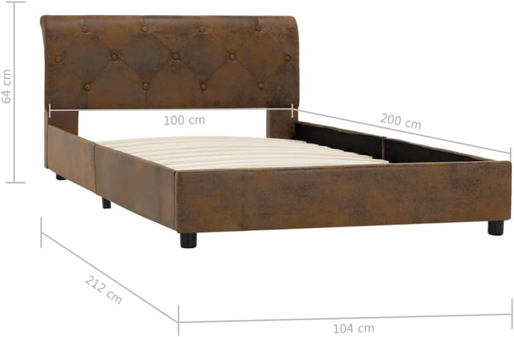 vidaXL Polsterbett Klassisch Bett Einzelbett Bettgestell Lattenrost Bettrahmen Schlafzimmerbett Eheb