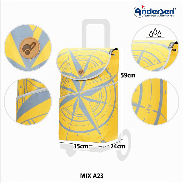 Andersen Einkaufstrolley - 46 Liter - höhenverstellbar - Aufhängung für Einkaufswagen - belastbar 40
