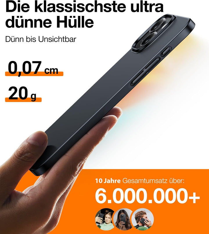 TORRAS Dr. Ultra Dünn 2024 Neu für iPhone 15 Hülle für MagSafe [TOP Magnetkraft] Samtiger Griff & El