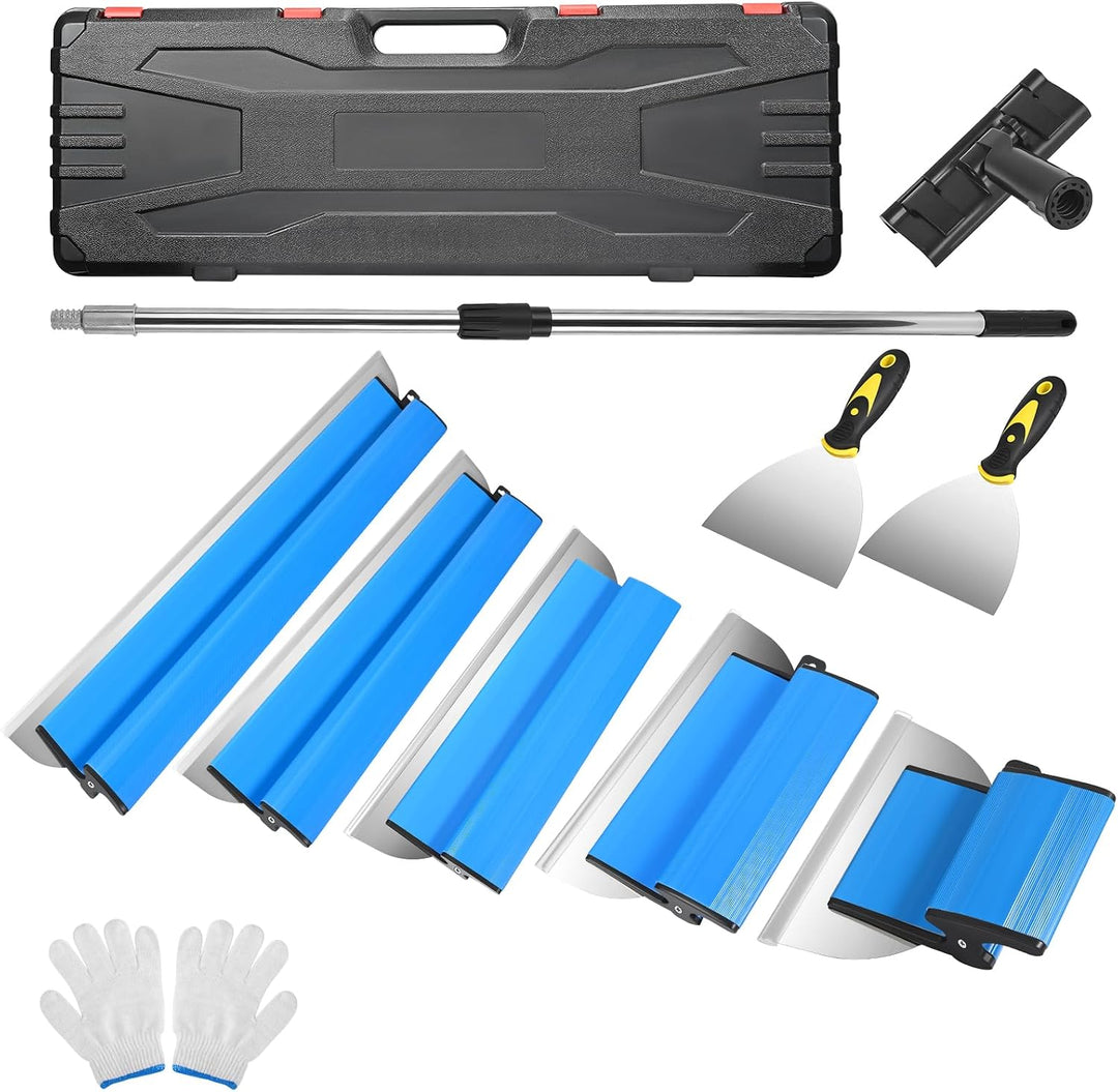 Flächenspachtel Set, Inkl. 5 Flächenschaber (150 mm Halbmond, 250/400/600/800 mm), 2 Handschaber, Ve