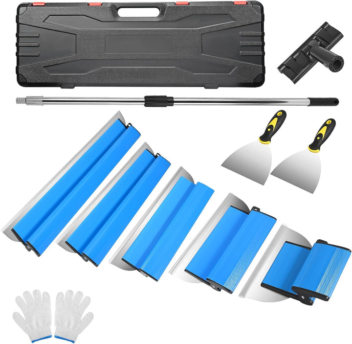 Flächenspachtel Set, Inkl. 5 Flächenschaber (150 mm Halbmond, 250/400/600/800 mm), 2 Handschaber, Ve