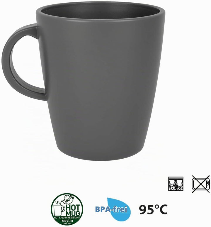 BRUNNER: Melamin Geschirr-Set Camping | 16-Teilig - Teller &amp; Kaffe-Becher für 2-4 Personen | DOLOMIT