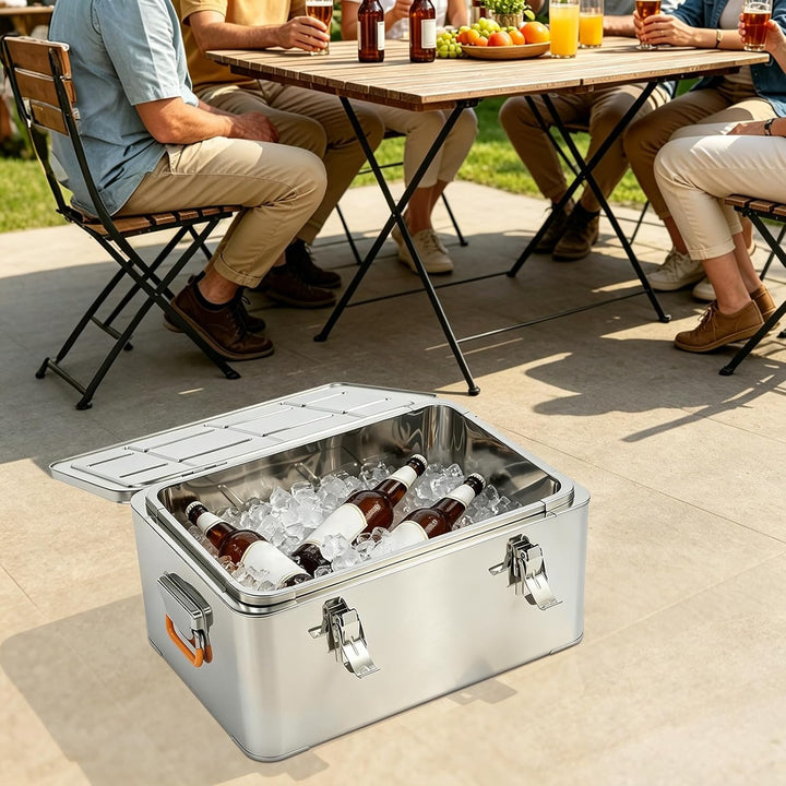 Isolierbox 40 L, Edelstahl-Thermobox,Multifunktional Thermobehälter | PU-Schaum-Isolierung Mit Versc