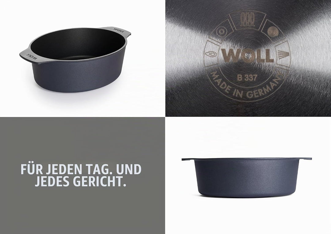 Woll Diamond Lite Set bestehend aus Bräter mit Glasdeckel und Silikongriffen in Box - Induktiv -, 27