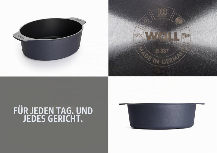 Woll Diamond Lite Set bestehend aus Bräter mit Glasdeckel und Silikongriffen in Box - Induktiv -, 27