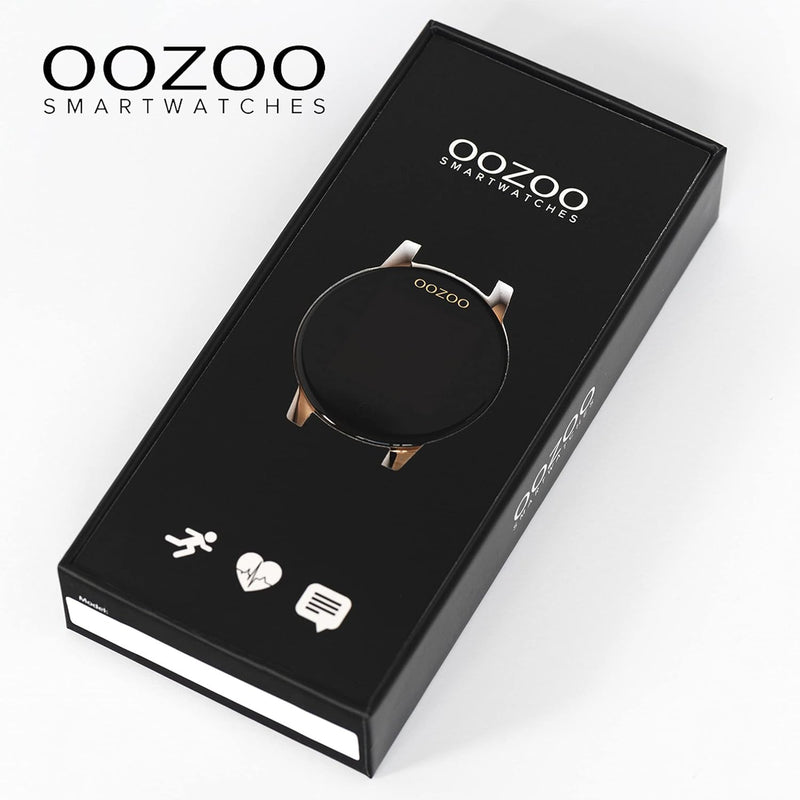 Oozoo Smartwatch Unisex Fitnessuhr (Gold/Schwarz Metall), Gold/Schwarz Metall