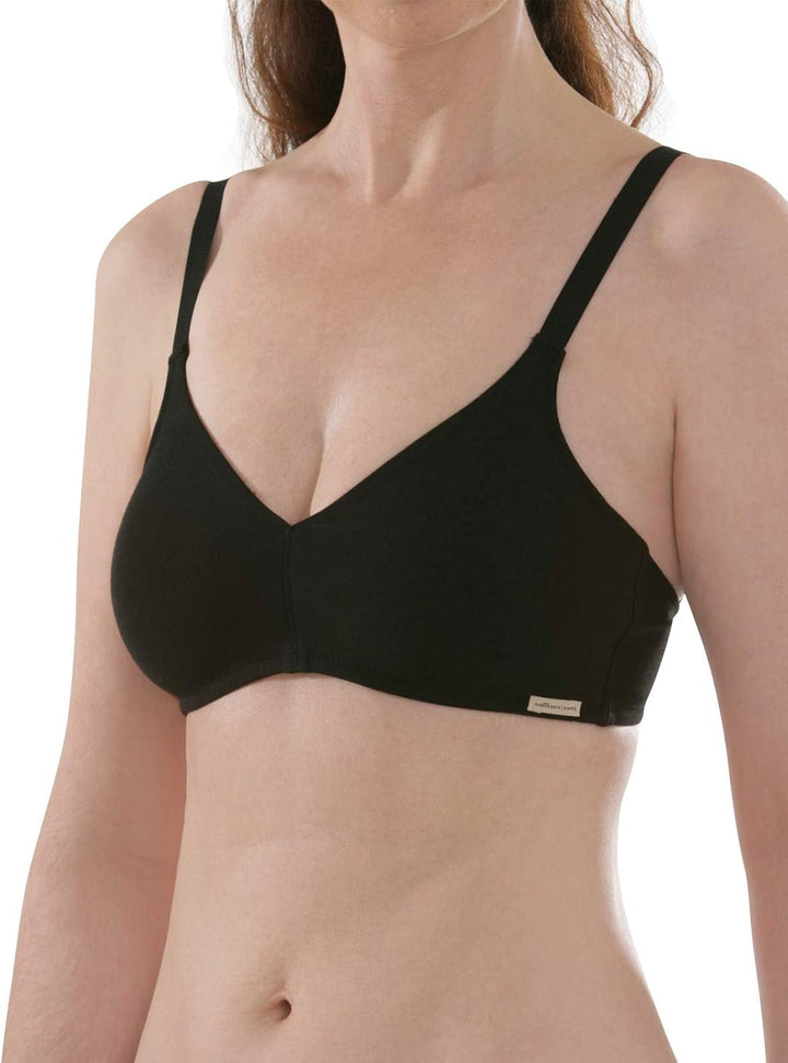 Comazo Earth 2er Sparpack Damen BH gemoldet, Gr. 70-90 A-C 85B Schwarz, 85B Schwarz