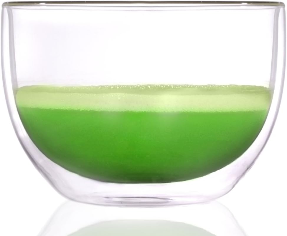 Matcha Schalen Set 2 teilig, je 400ml aus doppelwandigem Thermo-Glas, Original Aricola®