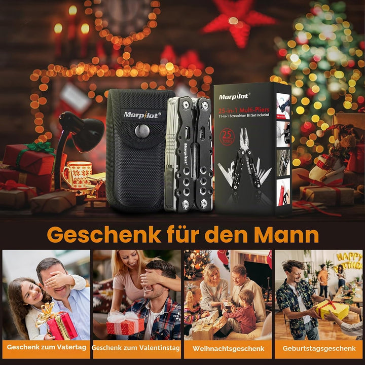 morpilot Geschenke für Männer, 25 in 1 Multitool Werkzeug, Kleine Weihnachtsgeschenke für Männer, Ge