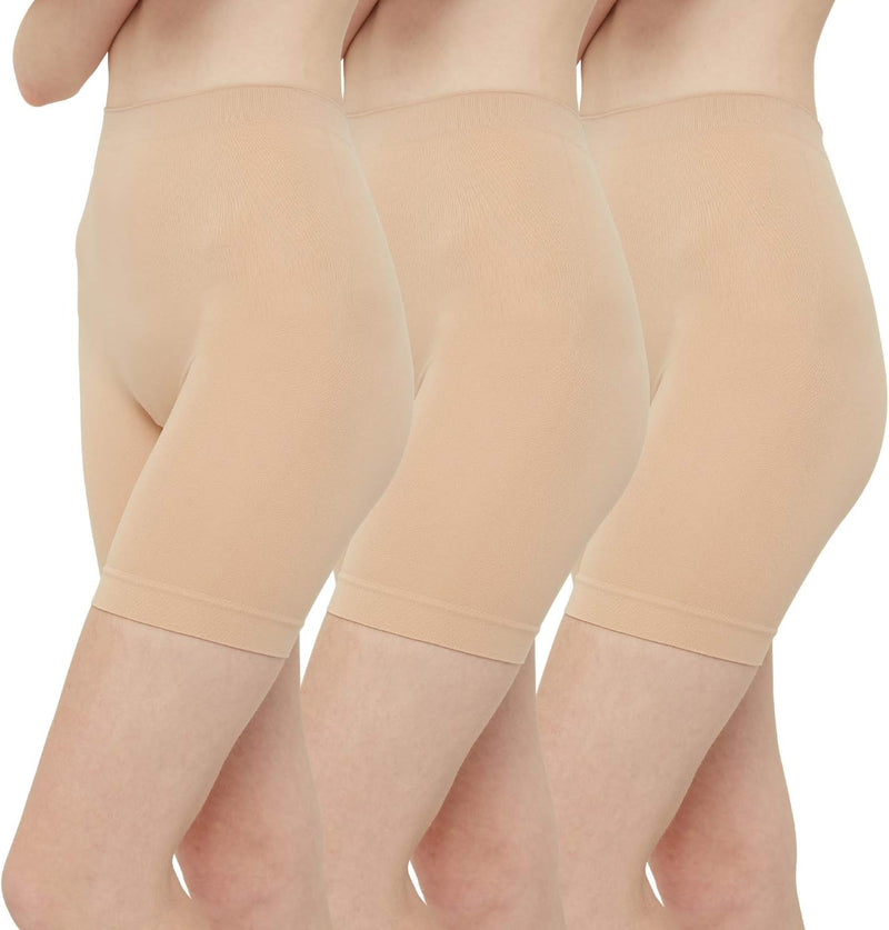 INNERSY Radlerhose Damen Kurz Hose Unter Kleid Rock Anti Scheuern Kurze Leggings Sommer 3er Pack, Be