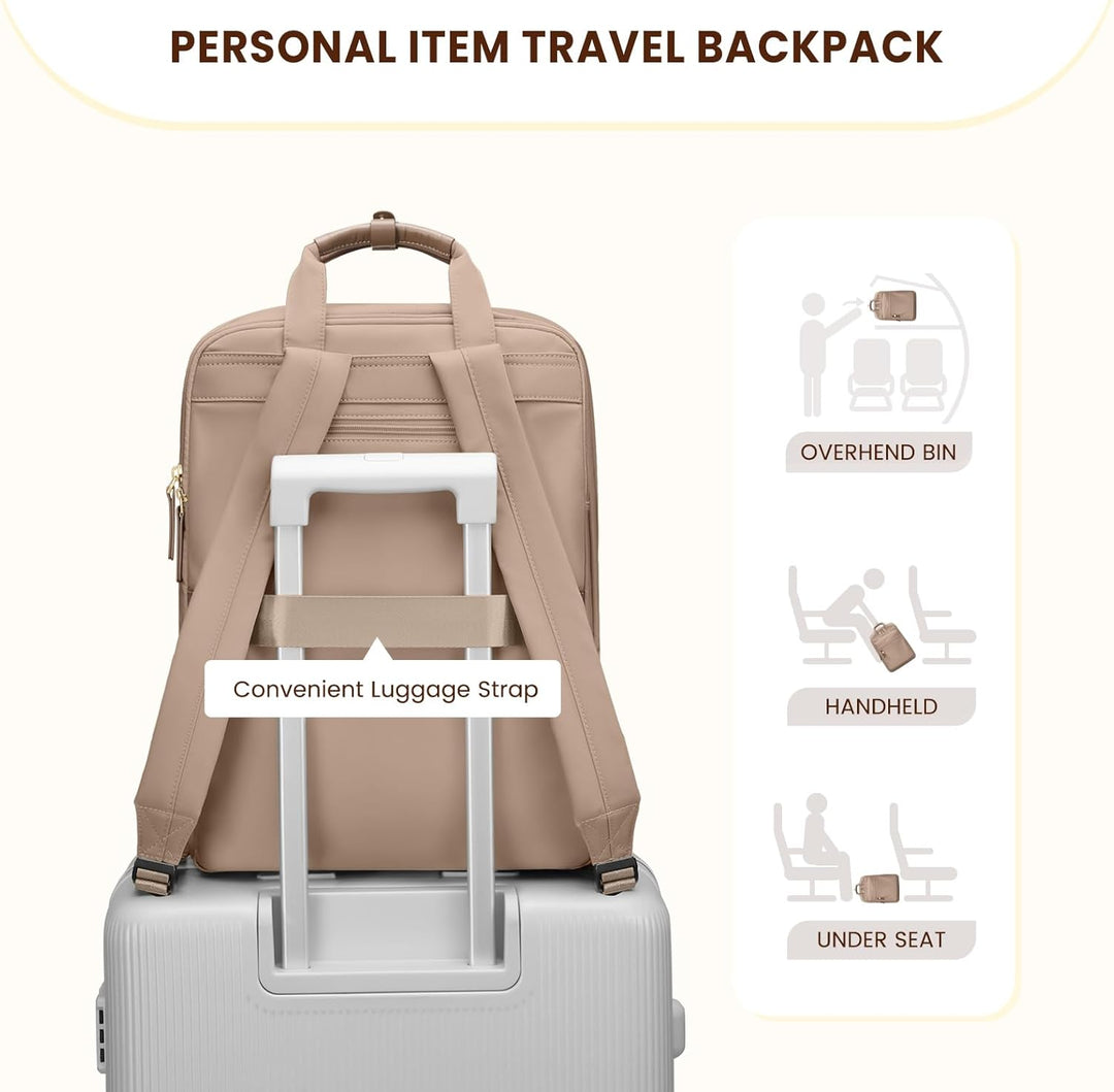 Rucksack Damen, Elegant Schultertasche Gross Casual Daypack Klein Laptop Damen 15,6 Zoll Tagesrucksa