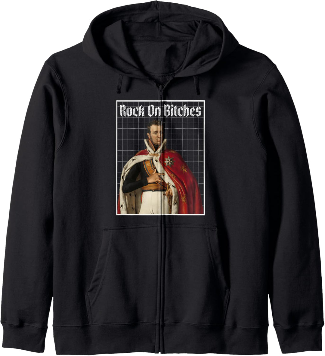 Rock n Roll Vintage Renaissance Art Style Rock On Bitches Kapuzenjacke