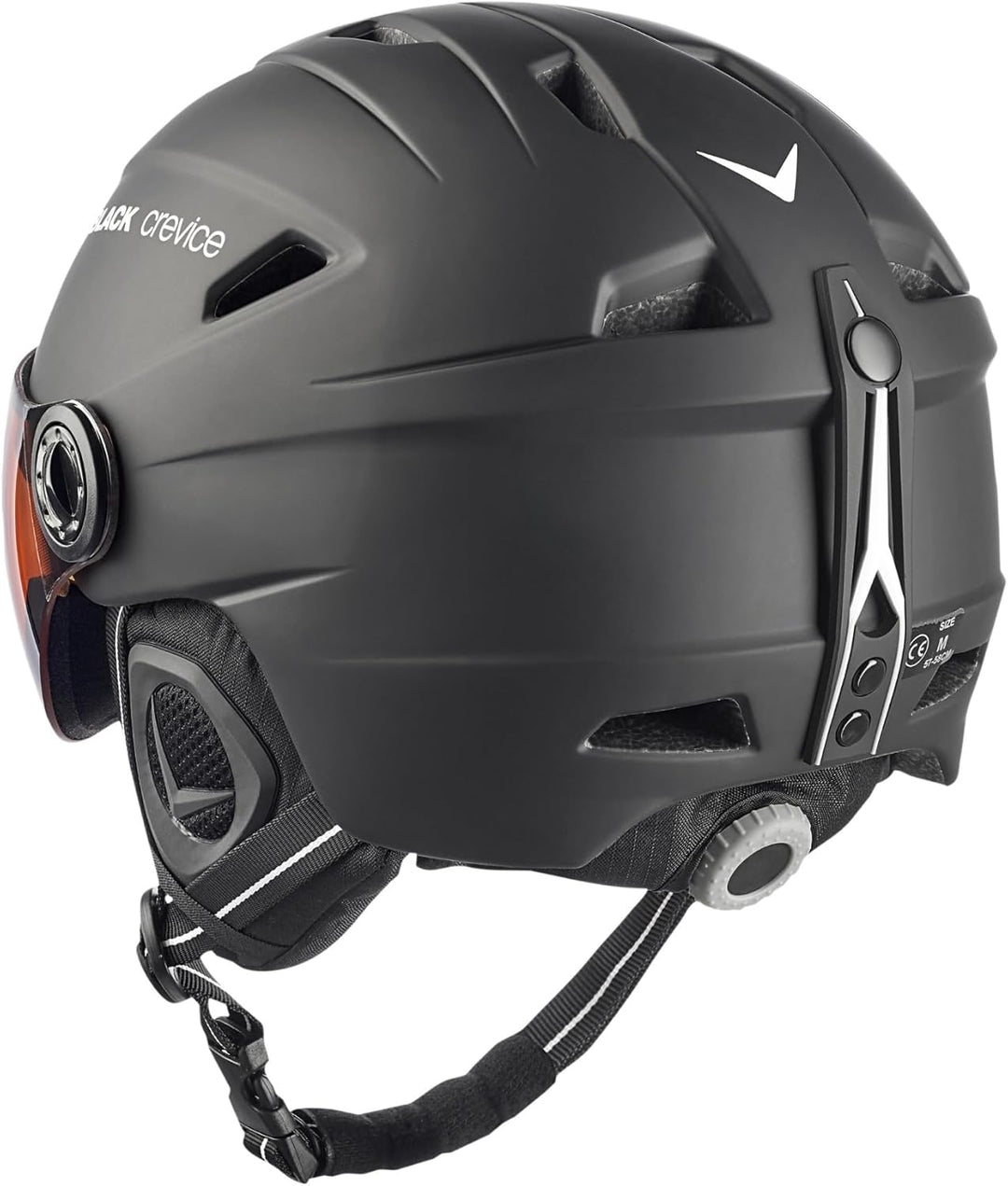 Black Crevice Skihelm Silvretta I Skihelm mit Visier im Pilotenstyle I Skihelm Herren & Damen I Skih