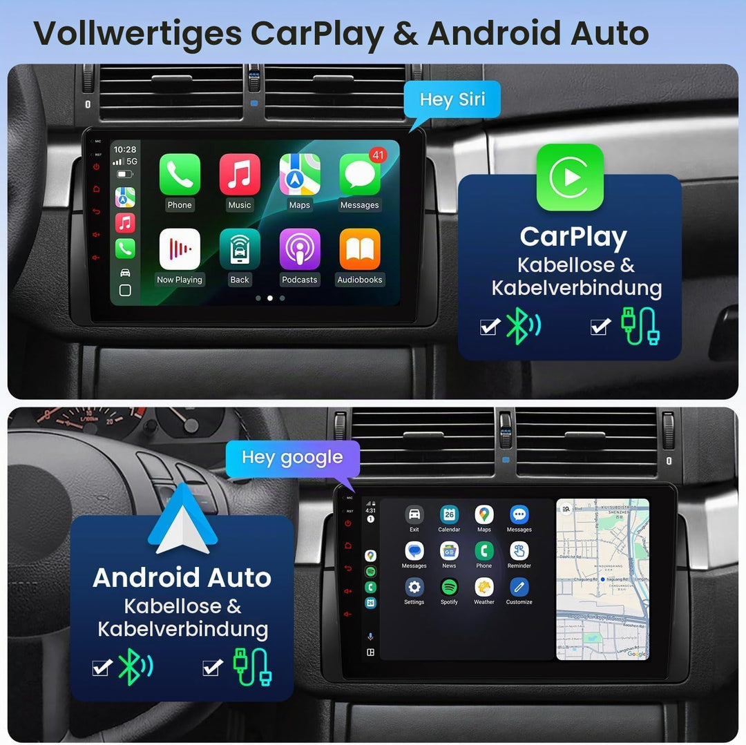 XTRONS 9" 4+64GB Android Autoradio für BMW E46 Rover 75 mit Navi Octa-Core | IPS Bildschirm Autoradi