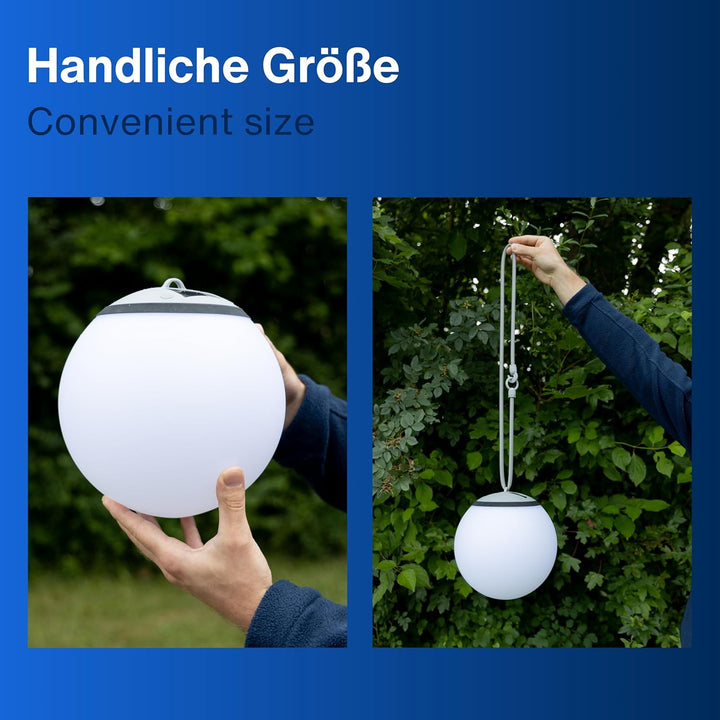 REV LED Solarkugel für aussen zum Aufhängen - Ø 20cm, 20lm, 3000K, IP44 spritzwassergeschützt - idea