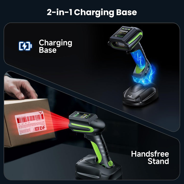 Eyoyo Industrieller Barcodescanner mit Display:3-in-1 wasserdichter,kabelloser 1D/2D Bluetooth-Barco