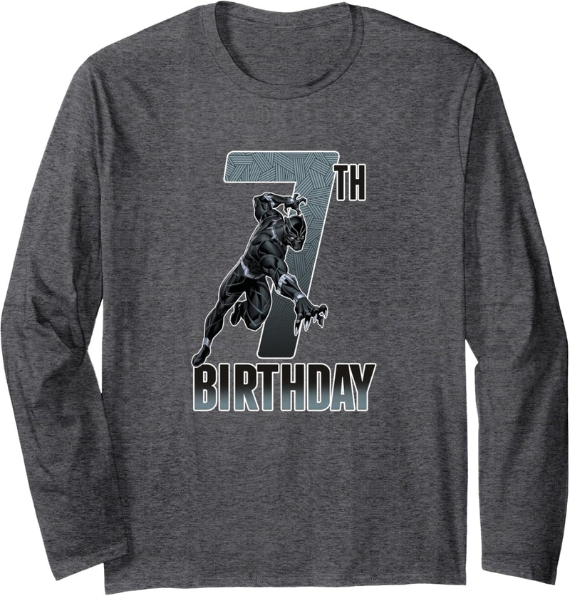 Marvel Black Panther Action Pose 7th Birthday Langarmshirt