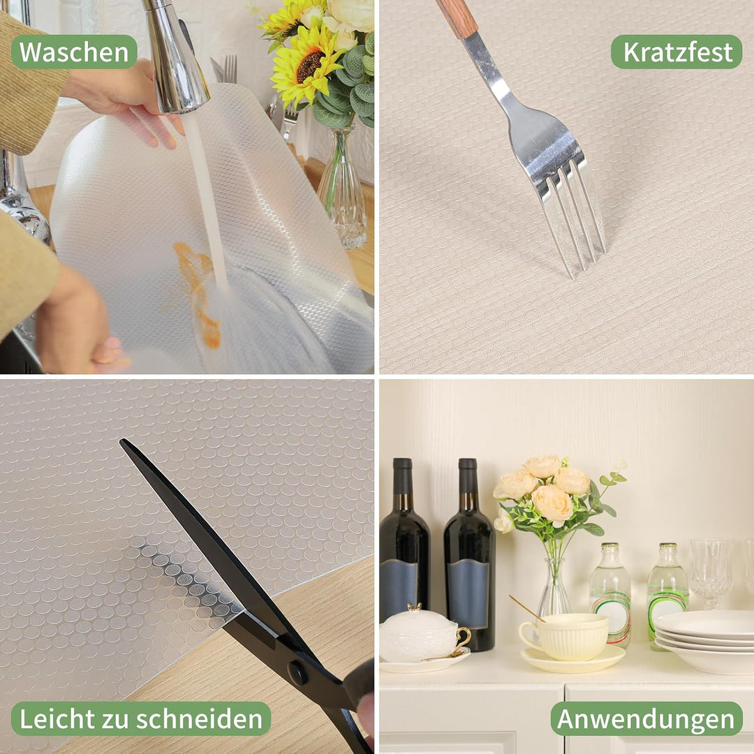 wohomuke Schubladenmatte 55x600cm küche Matte für schubladen schubladeneinlage zuschneidbar Eva Kühl