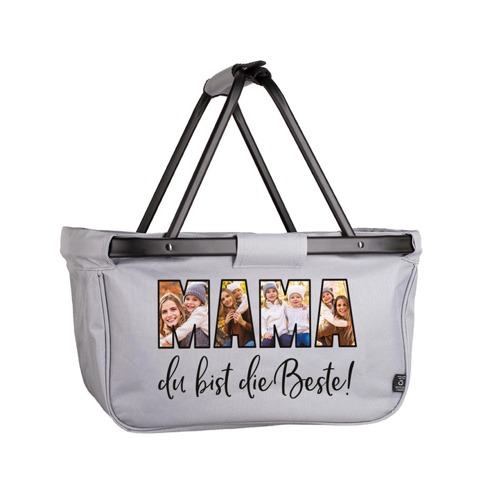 Herz & Heim® Einkaufskorb personalisiert/faltbar/modernes Design/Geschenk-Idee für Jedermann (Fotos