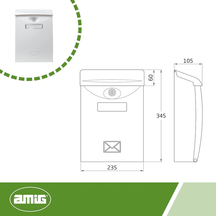 Amig 18815 Briefkasten, Weiss