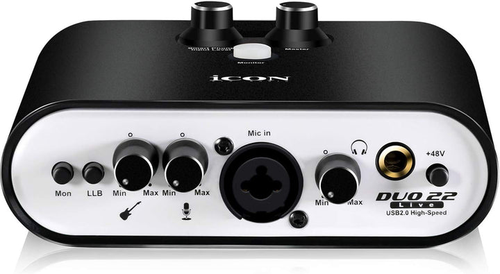 Icon Pro Audio Duo 22 Live USB-Audio-Interface mit mobilen Streaming-Funktionen, (1 Mikrofon-Vorvers