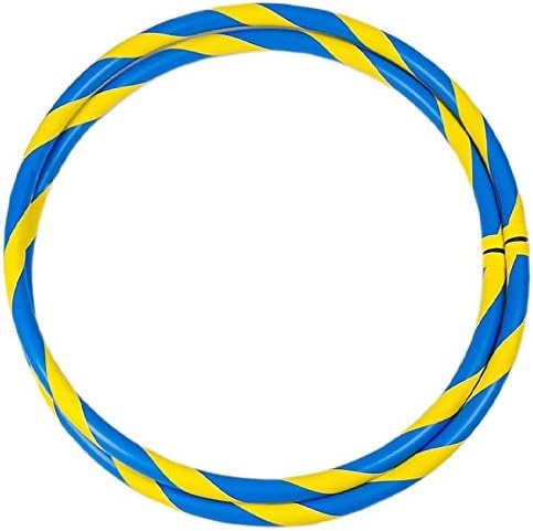 Bunter Hula Hoop Reifen, faltbar, Ø90/95/100cm Blau-Gelb Ø95cm, Blau-Gelb Ø95cm