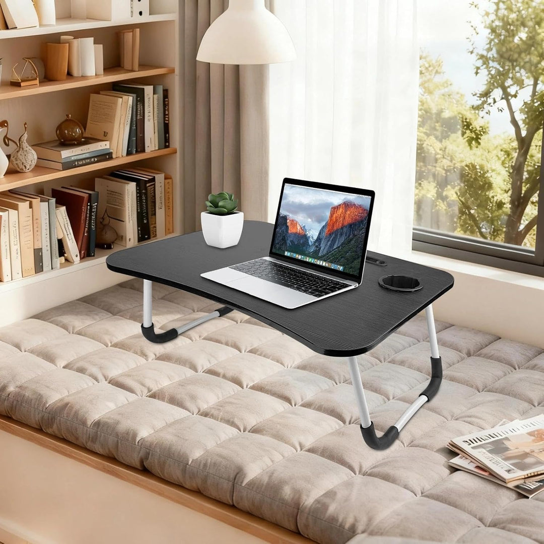 Laptoptisch, Betttablett mit Getränkehalter, Laptop Tisch für Bett, Betttablett Klappbar, Betttablet