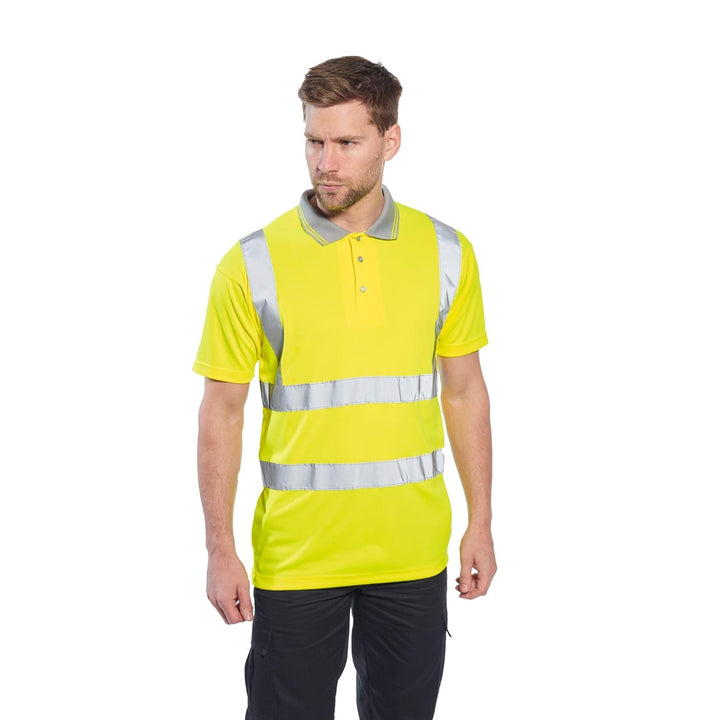 Portwest Warnschutz Kurzarm Polo Shirt, Grösse: 5XL, Farbe: Gelb, S477YER5XL 5XL Gelb, 5XL Gelb