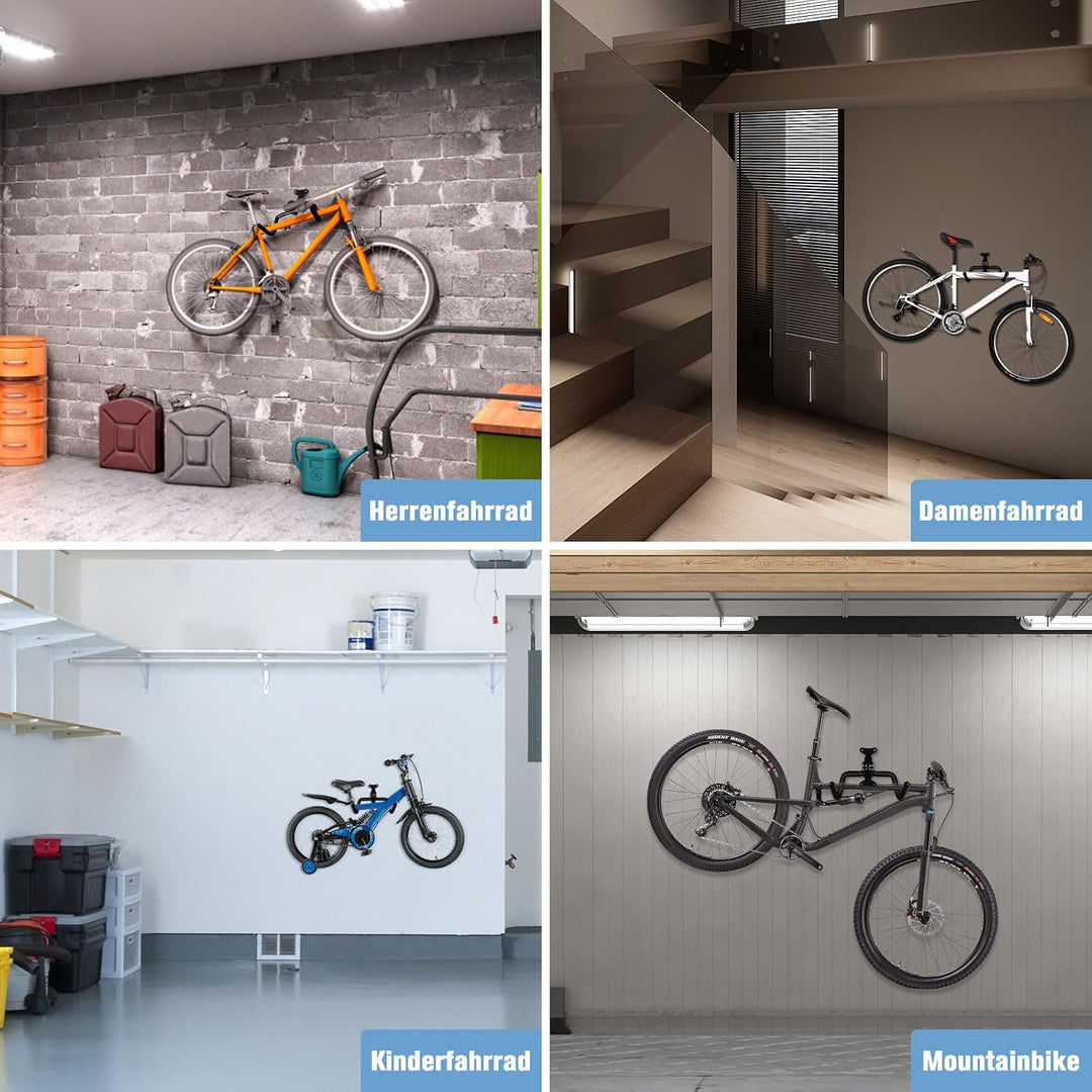 WUFANC Fahrrad Wandhalterung, 22 KG Tragen, Wandhalterung Fahrrad Besteht aus Massivem Metall und Ve